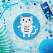 kat verjaardagsfeestje papieren bordje (Feest)