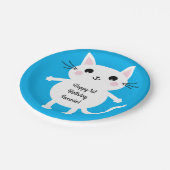 kat verjaardagsfeestje papieren bordje (Gekanteld)