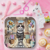 kat verjaardagsfeestje papieren bordje (Feest)