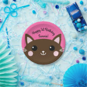 kat verjaardagsfeestje papieren bordje (Feest)