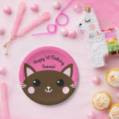 kat verjaardagsfeestje papieren bordje (Feest)