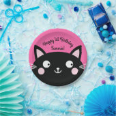 kat verjaardagsfeestje papieren bordje (Feest)