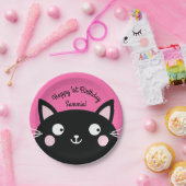 kat verjaardagsfeestje papieren bordje (Feest)