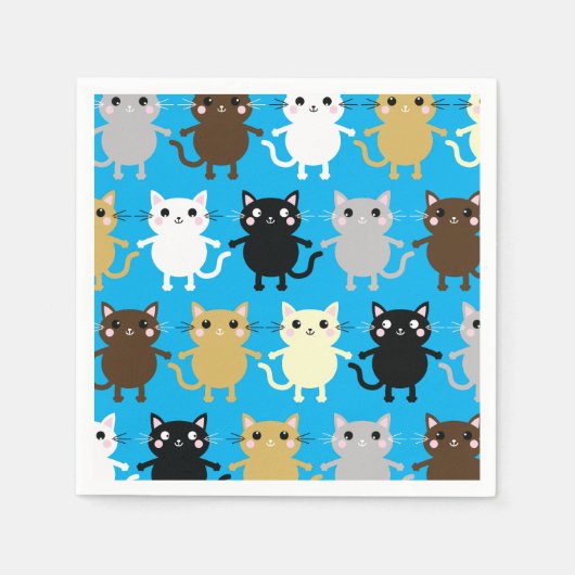 kat verjaardagsfeestje servet (Voorkant)