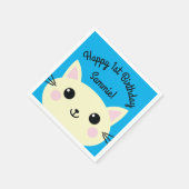 kat verjaardagsfeestje servet (Hoek)