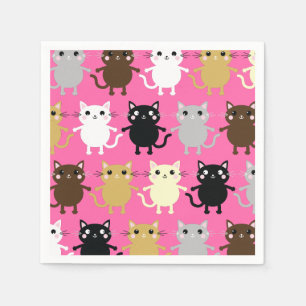 kat verjaardagsfeestje servet