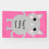 kat verjaardagsfeestje spandoek (Horizontaal)