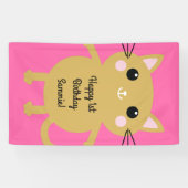 kat verjaardagsfeestje spandoek (Horizontaal)