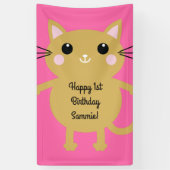 kat verjaardagsfeestje spandoek (Verticaal)