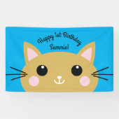 kat verjaardagsfeestje spandoek (Horizontaal)