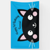 kat verjaardagsfeestje spandoek (Verticaal)
