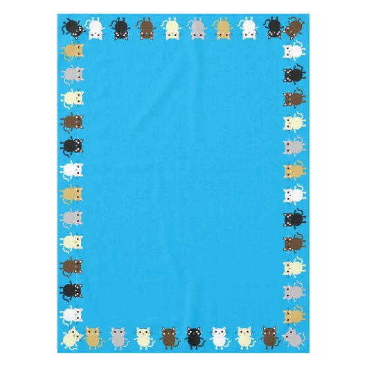 kat verjaardagsfeestje tafelkleed (Voorkant)