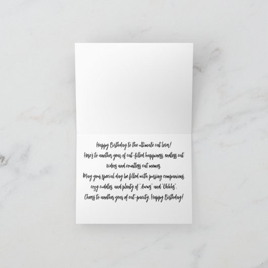 Kat verjaardagsKaart Kaart (Binnen)