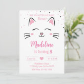 Kat Verjaardagsuitnodiging Kitten Uitnodiging Kat (Staand voorkant)