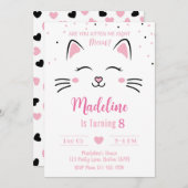 Kat Verjaardagsuitnodiging Kitten Uitnodiging Kat (Voorkant / Achterkant)