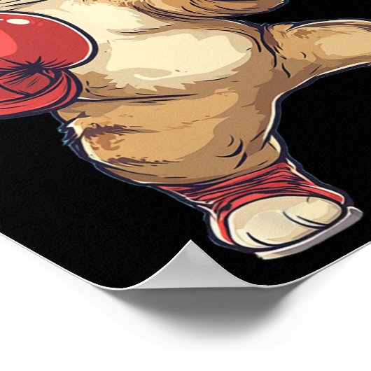 Kat verkleed als bokser Grappig Boksen Mannen Vrou Poster (Hoek)