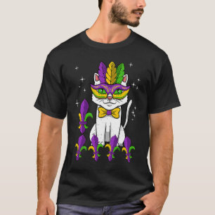 Kat Verkleedfeest Masker Mardi Gras Paars Groen  T-shirt