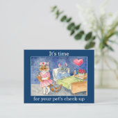 Kat-verpleegkundige, dierenarts-afspraak briefkaart (Staand voorkant)