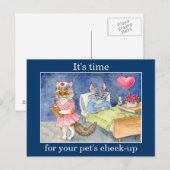 Kat-verpleegkundige, dierenarts-afspraak briefkaart (Voorkant / Achterkant)