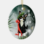 Kat-versiering voor zwarte en witte Tuxedo Keramisch Ornament (Rechts)