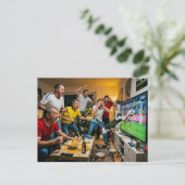 Kat verstoort voetbalavond briefkaart (Staand voorkant)