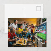 Kat verstoort voetbalavond briefkaart (Voorkant / Achterkant)