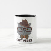 Kat Vibes – Koel Grijze Kat Mok (Midden)