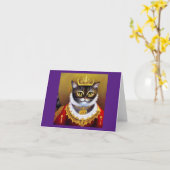 Kat Victoriaans Queen Kaart (Gele Bloem)