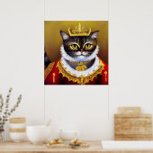 Kat Victoriaans Queen Poster (Keuken)