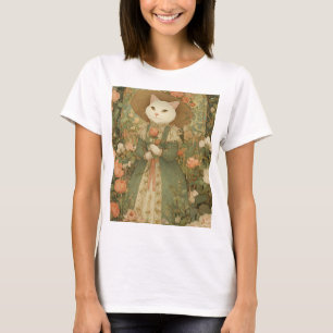 Kat - Victoriaanse kattenliefhebber Rosewood T-shirt