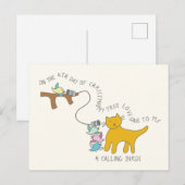 Kat Vierde Dag 4 Uitroepen Kerstmis Briefkaart (Voorkant / Achterkant)