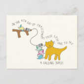 Kat Vierde Dag 4 Uitroepen Kerstmis Briefkaart (Voorkant)