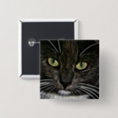 Kat Vierkante Button 5,1 Cm (Voorkant /achterkant)