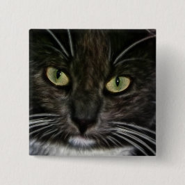 Kat Vierkante Button 5,1 Cm