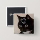 kat vierkante button 5,1 cm (Voorkant /achterkant)