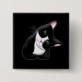 Kat Vierkante Button 5,1 Cm (Voorkant)