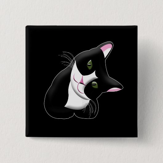 Kat Vierkante Button 5,1 Cm (Voorkant)