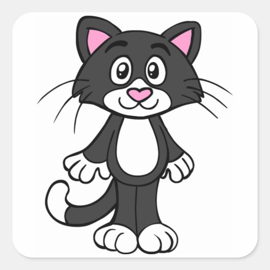 Kat Vierkante Sticker (Voorkant)