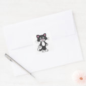 Kat Vierkante Sticker (Envelop)