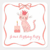  Kat Vierkante Sticker (Voorkant)