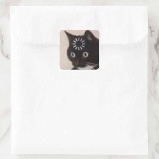 kat vierkante sticker (Tas)