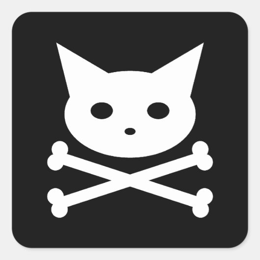 Kat Vierkante Sticker (Voorkant)