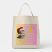 Kat viert Kerstmis Tote Bag (Achterkant)