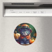 Kat viert Thanksgiving Magneet (Insitu (Vaatwasser))