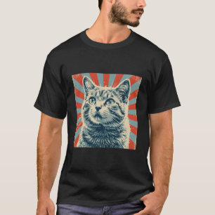 Kat Vintage gedistrobeerde poster T-shirt