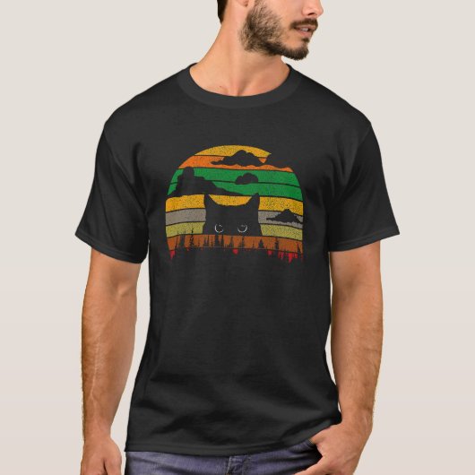 Kat Vintage Halloween Retro T-shirt (Voorkant)