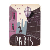 Kat vintage reisposter Parijs. Magneet (Verticaal)