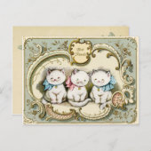 Kat Vintage reproductie Briefkaart (Voorkant / Achterkant)