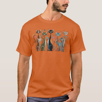 Kat Vintage Retro MidCentury Moderne Uiterlijk Kat T-shirt