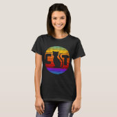 KAT VINTAGE RETRO ZONSONDERGANG T-Shirt (Voorkant volledig)